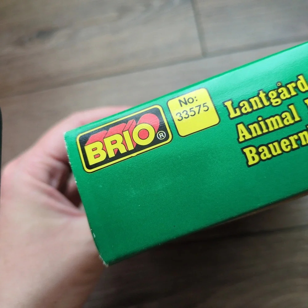 Vintage Brand New 90's BRIO Animal Farm 33575 Sweden Wooden Train Toy Barnyard